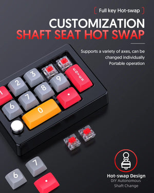 Planet Gates PURPLE / Red Switch / CN 13 Key Macro Programmable Fully Hot Swappable Mechanical Switch 7 Color RGB Light Gaming Mini Keyboard