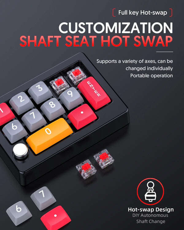 Planet Gates PURPLE / Red Switch / CN 13 Key Macro Programmable Fully Hot Swappable Mechanical Switch 7 Color RGB Light Gaming Mini Keyboard