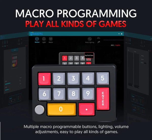 Planet Gates PURPLE / Red Switch / CN 13 Key Macro Programmable Fully Hot Swappable Mechanical Switch 7 Color RGB Light Gaming Mini Keyboard