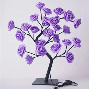 Planet Gates Purple Rose Tree Lamp, Flower Lamp For Valentine's Day Wedding Decor, DIY Branches Night Lights Tree Fairy Lamp For Bedroom Home Decor