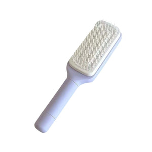 Planet Gates Purple Self-Cleaning Scalp Massage Comb Air-bag Hair Comb Portable Anti-Detangling Hair Brush For Hair Styling One-key Cleaning Tools