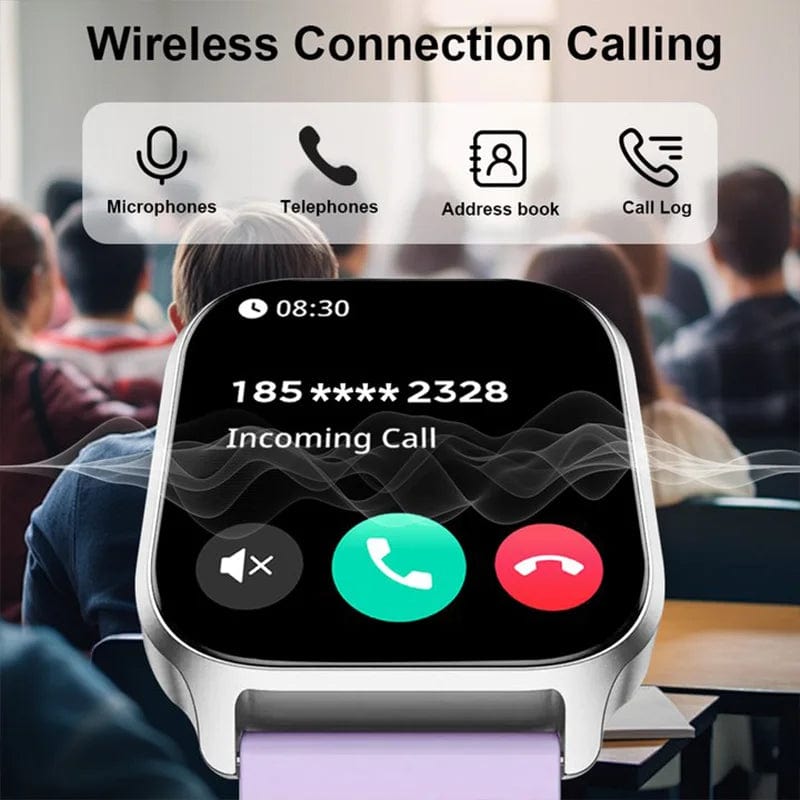 Planet Gates Purple Smart Watch Ftiness Tracker 2.01" Bluetooth Call SmartWatch for Men Women Kids Watch Pedometer IP68 Waterproof 123 Sports Modes