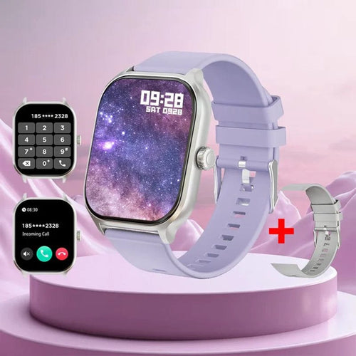 Planet Gates Purple Smart Watch Ftiness Tracker 2.01" Bluetooth Call SmartWatch for Men Women Kids Watch Pedometer IP68 Waterproof 123 Sports Modes