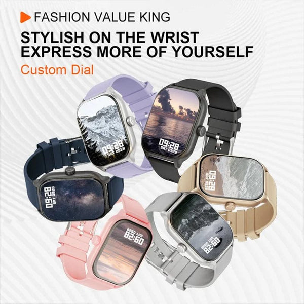 Planet Gates Purple Smart Watch Ftiness Tracker 2.01" Bluetooth Call SmartWatch for Men Women Kids Watch Pedometer IP68 Waterproof 123 Sports Modes