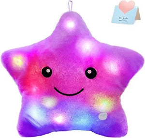 Planet Gates Purple-Star 34CM Creative Toy Luminous Pillow Soft Stuffed Plush Glowing Colorful Stars Cushion Led Light Toys Gift For Kids Children Girls
