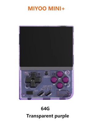 Planet Gates purple T 64G / CHINA MIYOO Mini Plus Portable Retro Handheld Game Console 3.5-inch IPS HD Screen Children's Gift Linux System Classic Gaming Emulator