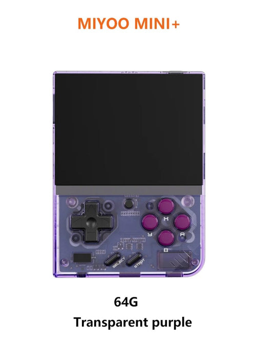 Planet Gates purple T 64G / CHINA MIYOO Mini Plus Portable Retro Handheld Game Console 3.5-inch IPS HD Screen Children's Gift Linux System Classic Gaming Emulator