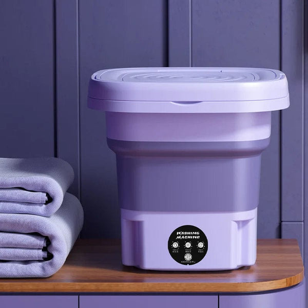 Planet Gates PURPLE / UK 8L Portable Small Foldable Washing Machine with Spin Dryer For Socks Underwear Panties Washer Household Mini Washing Machine