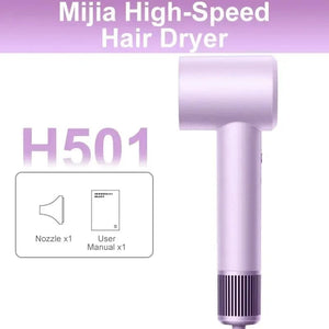 Planet Gates Purple / UK Xiaomi Mijia Electric Hair Dryer H501 High Speed Negative Ions 110,000 Rpm Professional Care Wind Speed 62m/s 1600W Quick Drying