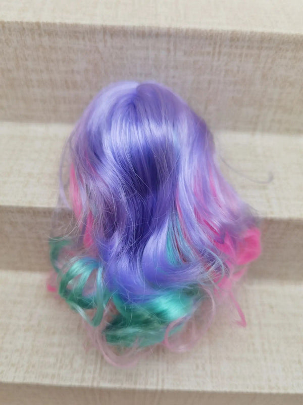 Planet Gates PURPLE Wig For Doll Toy Head Princess Doll Head Candy Color DIY Toy Wig Children Birthday Gift Black Purple Pink Green Gold 1/6 1/4 Wig