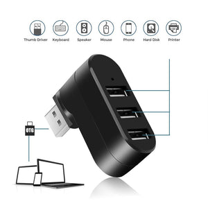Planet Gates PzzPss USB Hub 2.0 Adapter Rotate High Speed U Disk Reader Splitter 3 Ports USB 2.0 For Computer PC Laptop Mac Mini Accessories