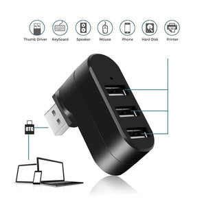 Planet Gates PzzPss USB Hub 2.0 Adapter Rotate High Speed U Disk Reader Splitter 3 Ports USB 2.0 For Computer PC Laptop Mac Mini Accessories