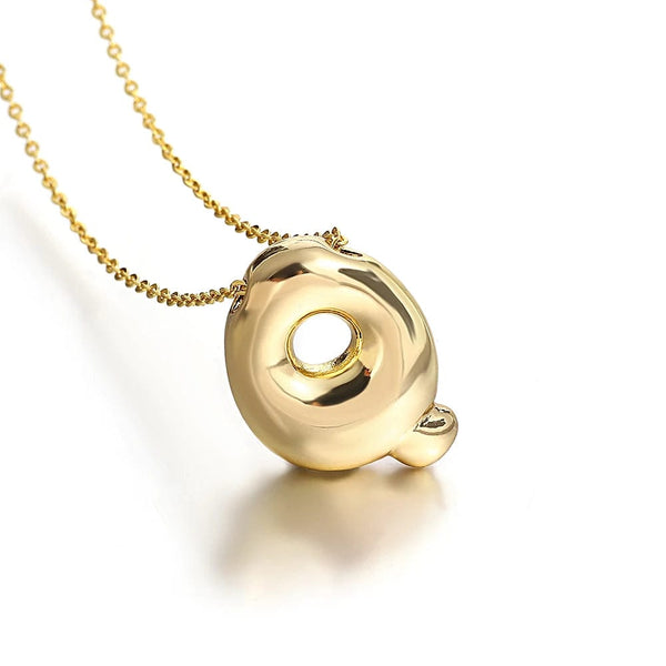 Planet Gates Q Greatera Gold Color Chunky Balloon Bubble Initial Letter Pendant Choker Necklaces for Women Custom Personalized Jewelry