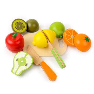 Planet Gates Q Simulation Kitchen Pretend Toy Wooden Classic Game Montessori Educational Toy For Children Kids Gift Cutting Fruit Vegetable Set