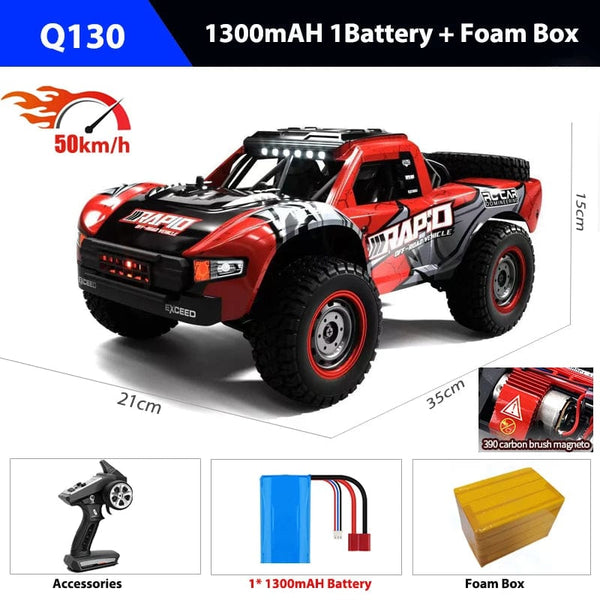 Planet Gates Q130 1:14 70KM/H 4WD RC Car With Light Brushless Motor Remote Control Cars High Speed Drift Monster Truck Toys for Adults Kids