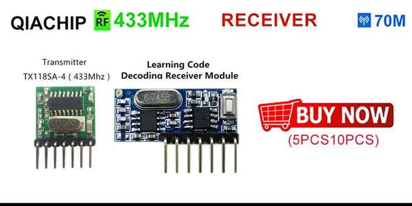 Planet Gates QA-R-012x40 / CHINA QIACHIP 40pcs 433.92Mhz Universal Wireless DC 3.6V-24V Remote Control Switch 1 CH RF Relay Receiver LED Light Controller DIY Kit