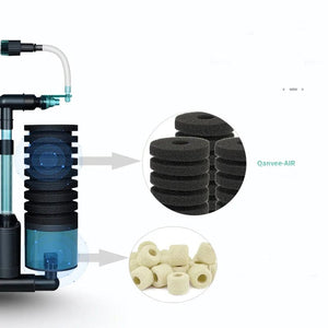 Planet Gates Qanvee Electric Water Sponge USB Purifier Biological Oxygen Fish Tank Filter Foam Aquarium Accessories Filtro Equipment Goods