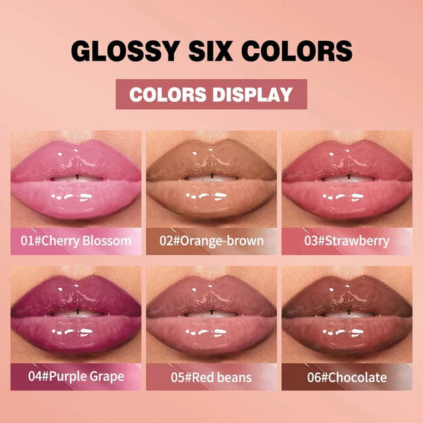 Planet Gates QIBEST Watery Crystal Clear Jelly Lip Oil Lip Balm Moisturizing Smoothing Lip Lines Jelly Pout Lip Gloss Glass Tinted Lip Glaze