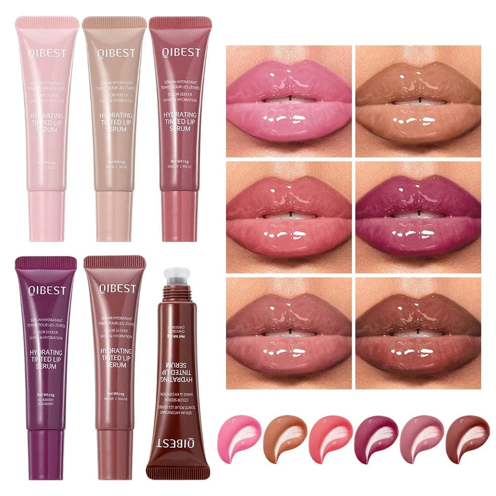Planet Gates QIBEST Watery Crystal Clear Jelly Lip Oil Lip Balm Moisturizing Smoothing Lip Lines Jelly Pout Lip Gloss Glass Tinted Lip Glaze
