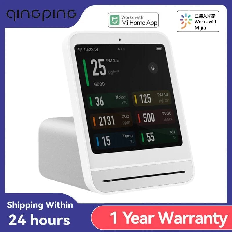 Planet Gates Qingping Air Detector 2 Smart Home Touch Screen Control Temperature Humidity Sensor CO2 PM2.5 Quality Monitor Work With Mijia Ap