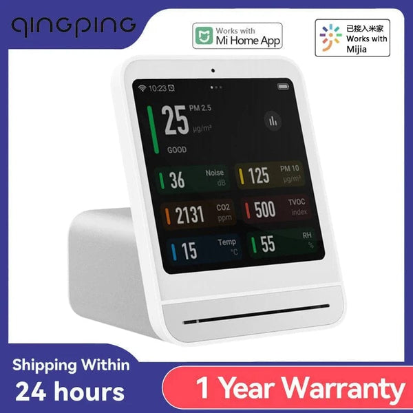 Planet Gates Qingping Air Detector 2 Smart Home Touch Screen Control Temperature Humidity Sensor CO2 PM2.5 Quality Monitor Work With Mijia Ap