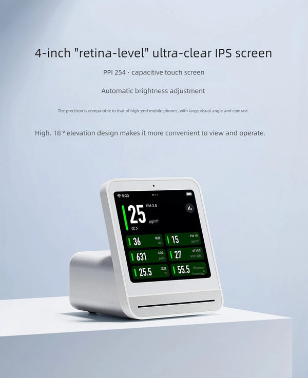 Planet Gates Qingping Air Detector 2 Smart Home Touch Screen Control Temperature Humidity Sensor CO2 PM2.5 Quality Monitor Work With Mijia Ap