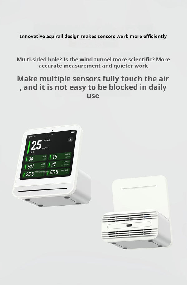 Planet Gates Qingping Air Detector 2 Smart Home Touch Screen Control Temperature Humidity Sensor CO2 PM2.5 Quality Monitor Work With Mijia Ap
