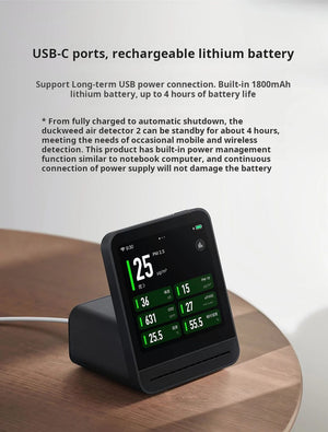 Planet Gates Qingping Air Detector 2 Smart Home Touch Screen Control Temperature Humidity Sensor CO2 PM2.5 Quality Monitor Work With Mijia Ap