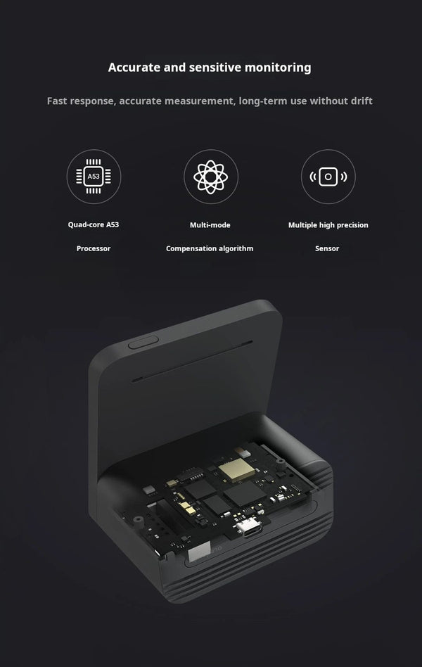 Planet Gates Qingping Air Detector 2 Smart Home Touch Screen Control Temperature Humidity Sensor CO2 PM2.5 Quality Monitor Work With Mijia Ap
