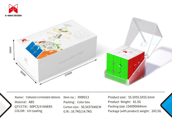 Planet Gates Qiyi X-Man Tornado V3 M Pioneer UV Magnetic Magic Speed Cube Stickerless XMD Tornado V3M Fidget Toys Cubo Magico Puzzle