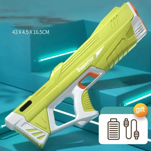 Planet Gates QR2303 green New Water Gun Electric Full Continuous Firing Toy Summer Beach Pool Water Toy Gun Fully Automatic Water Absorption Toys for Kids