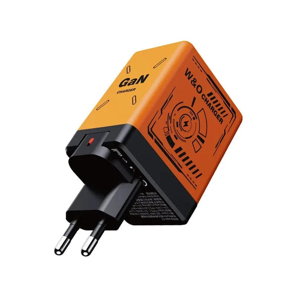 Planet Gates Qrange-EU Plug W&O GaN Fast Charging 20W Cable Type C and Lightning Liquid Silicone Cable for iPhone 14 15 Pro Max Xiaomi Realme Redmi ﻿