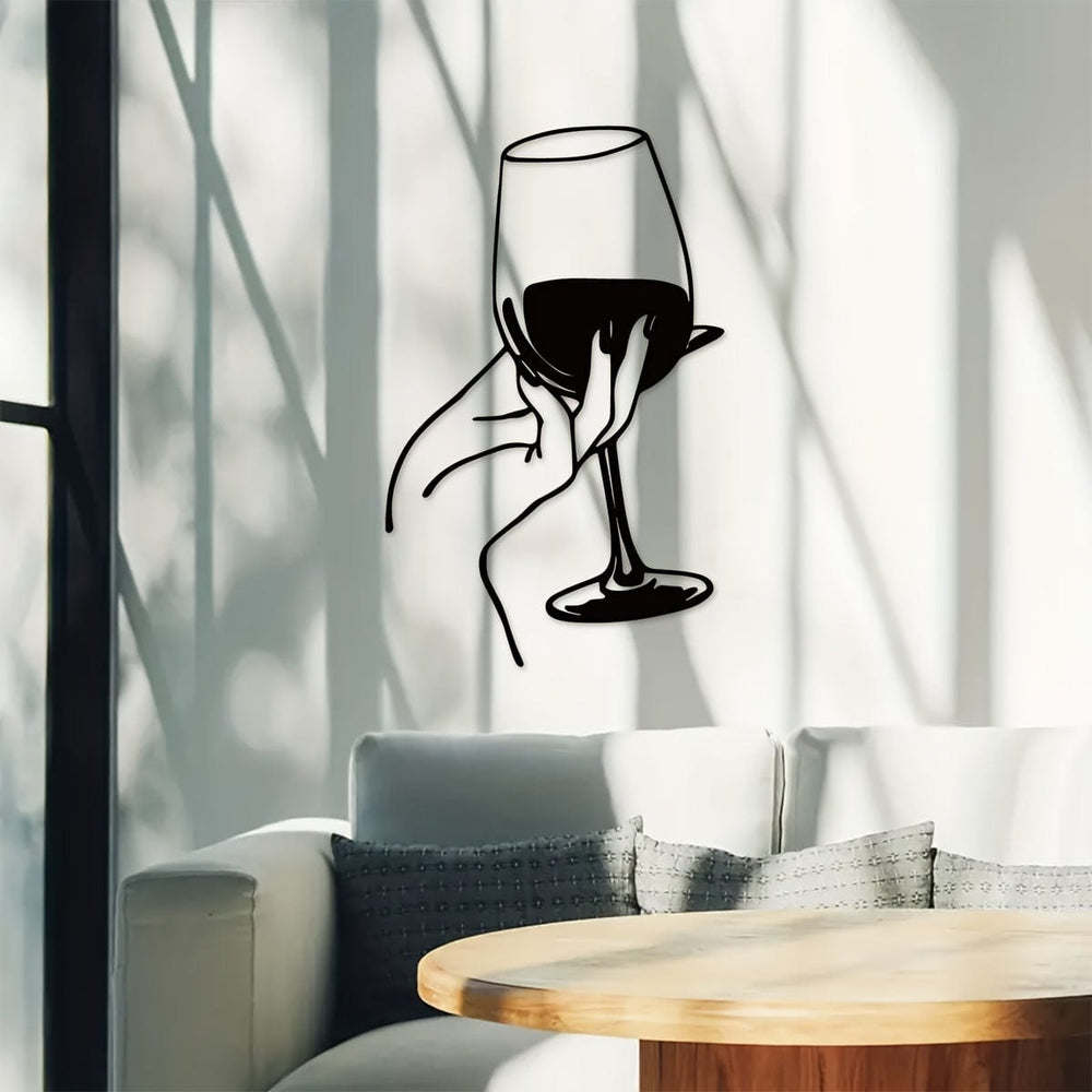 Planet Gates QSYZ215 1pc Wine Lover Lady Hand Metal Wall Decor, Metal Wall Art, Metal Wall Hanging, Unique Home, Home Decor, Scene Decor, Theme Party Decor, Wall Decor
