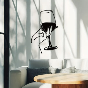 Planet Gates QSYZ215 1pc Wine Lover Lady Hand Metal Wall Decor, Metal Wall Art, Metal Wall Hanging, Unique Home, Home Decor, Scene Decor, Theme Party Decor, Wall Decor