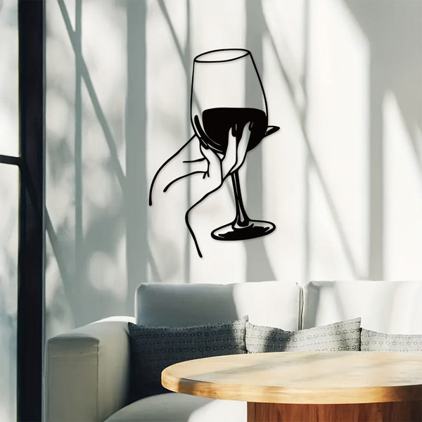 Planet Gates QSYZ215 1pc Wine Lover Lady Hand Metal Wall Decor, Metal Wall Art, Metal Wall Hanging, Unique Home, Home Decor, Scene Decor, Theme Party Decor, Wall Decor