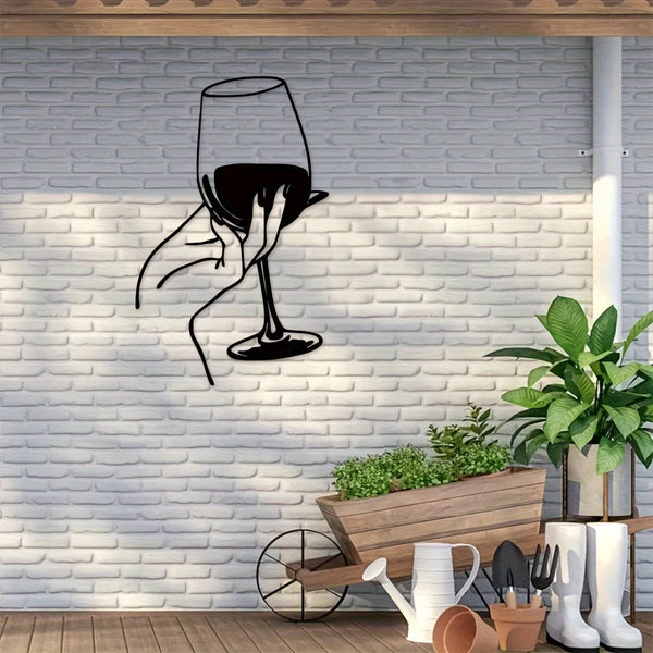 Planet Gates QSYZ215 1pc Wine Lover Lady Hand Metal Wall Decor, Metal Wall Art, Metal Wall Hanging, Unique Home, Home Decor, Scene Decor, Theme Party Decor, Wall Decor