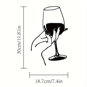 Planet Gates QSYZ215 1pc Wine Lover Lady Hand Metal Wall Decor, Metal Wall Art, Metal Wall Hanging, Unique Home, Home Decor, Scene Decor, Theme Party Decor, Wall Decor