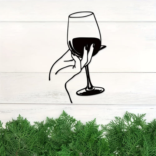 Planet Gates QSYZ215 1pc Wine Lover Lady Hand Metal Wall Decor, Metal Wall Art, Metal Wall Hanging, Unique Home, Home Decor, Scene Decor, Theme Party Decor, Wall Decor