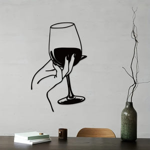 Planet Gates QSYZ215 1pc Wine Lover Lady Hand Metal Wall Decor, Metal Wall Art, Metal Wall Hanging, Unique Home, Home Decor, Scene Decor, Theme Party Decor, Wall Decor