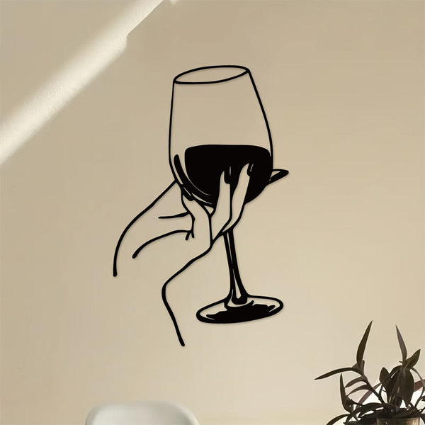 Planet Gates QSYZ215 1pc Wine Lover Lady Hand Metal Wall Decor, Metal Wall Art, Metal Wall Hanging, Unique Home, Home Decor, Scene Decor, Theme Party Decor, Wall Decor