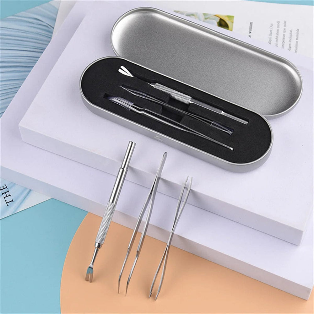 Planet Gates Quality Stainless Steel Pet Flea Remover Tool Scratching Hook Tweezers Clips Set Cat Dog Tick Removal Tool Pet Grooming Supplies