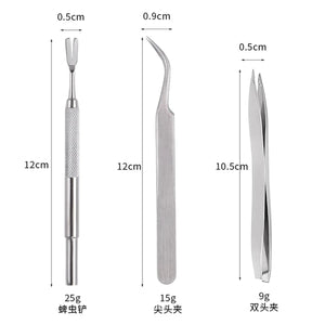 Planet Gates Quality Stainless Steel Pet Flea Remover Tool Scratching Hook Tweezers Clips Set Cat Dog Tick Removal Tool Pet Grooming Supplies