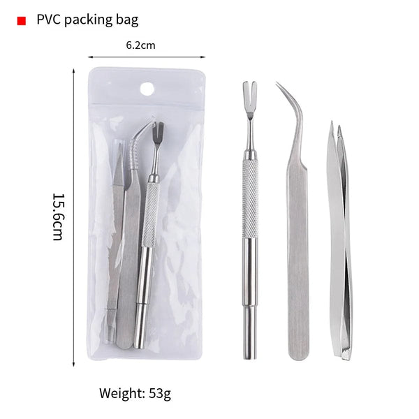 Planet Gates Quality Stainless Steel Pet Flea Remover Tool Scratching Hook Tweezers Clips Set Cat Dog Tick Removal Tool Pet Grooming Supplies