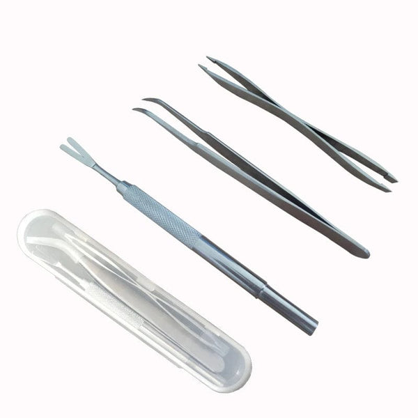 Planet Gates Quality Stainless Steel Pet Flea Remover Tool Scratching Hook Tweezers Clips Set  Grooming Supplies Cat Dog Tick Removal