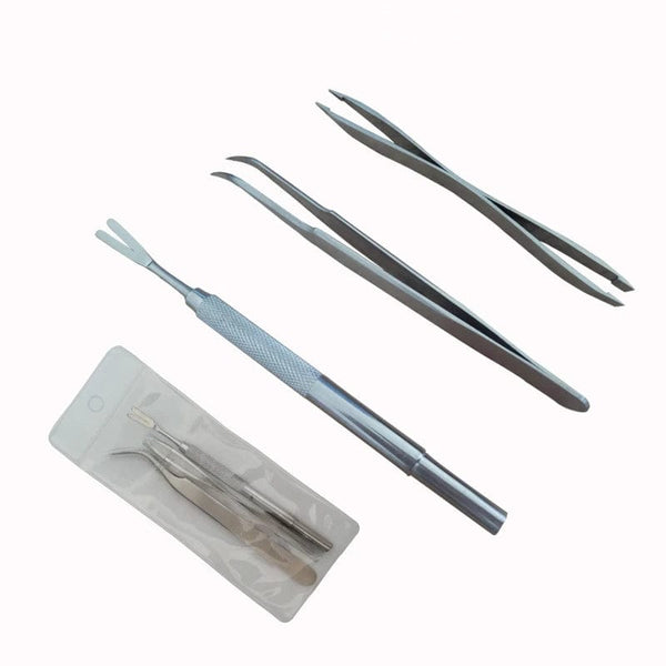 Planet Gates Quality Stainless Steel Pet Flea Remover Tool Scratching Hook Tweezers Clips Set  Grooming Supplies Cat Dog Tick Removal