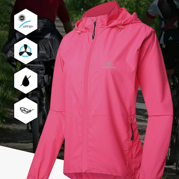 Planet Gates QUESHARK Women Windproof Waterproof Reflective Cycling Jacket MTB Bicycle Long Sleeve Windbreaker Sleeveless Vest Bike Coat