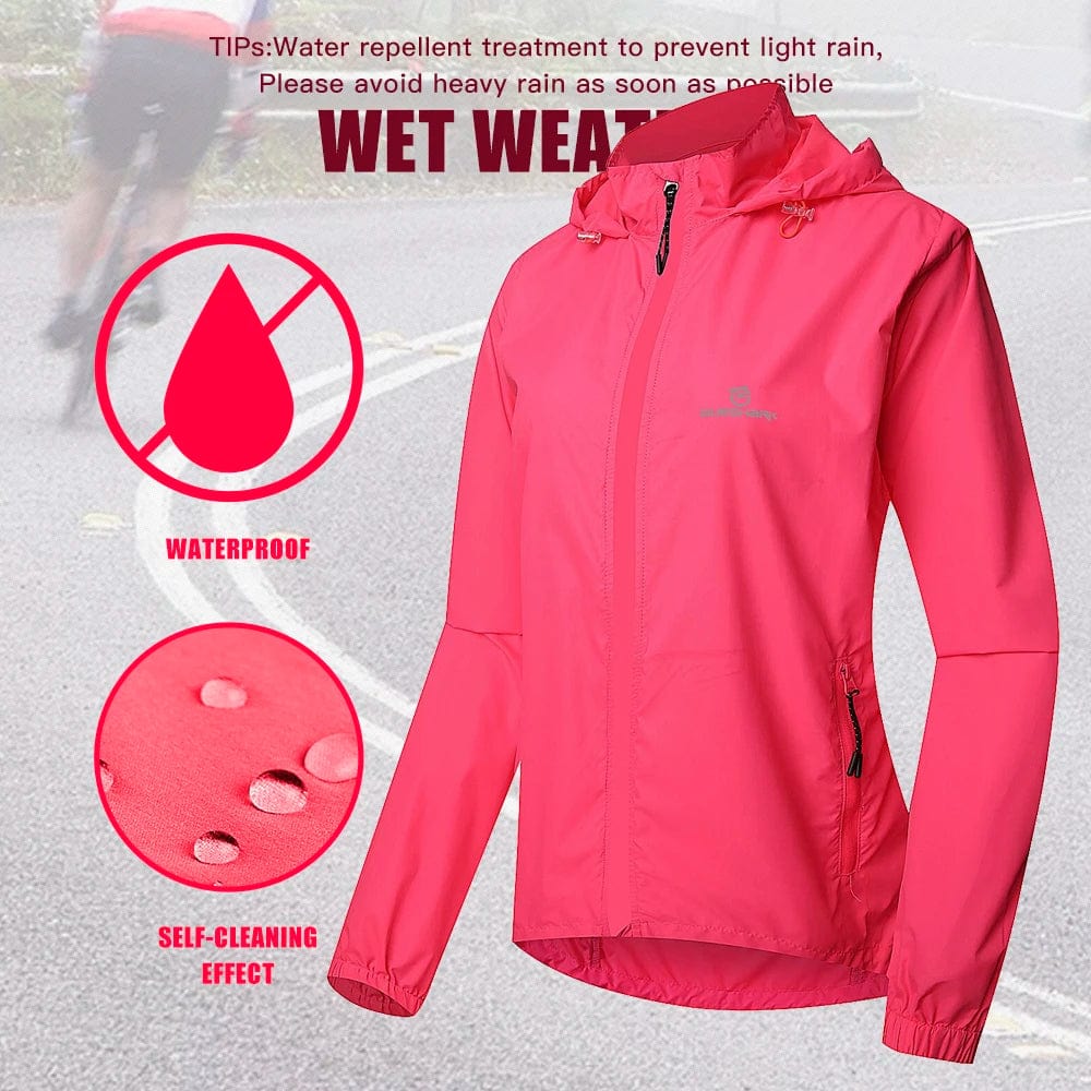 Planet Gates L / CN QUESHARK Women Windproof Waterproof Reflective Cycling Jacket MTB Bicycle Long Sleeve Windbreaker Sleeveless Vest Bike Coat