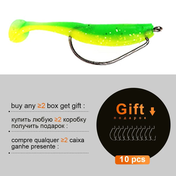 Planet Gates QXO Fishing Soft Lure Worm With Box Silicone Bait Swimbait Streamer Sea Fishing Spoon Lure 7cm 10cm Wobbler Set