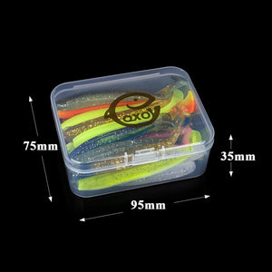 Planet Gates QXO Fishing Soft Lure Worm With Box Silicone Bait Swimbait Streamer Sea Fishing Spoon Lure 7cm 10cm Wobbler Set