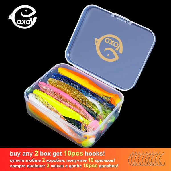 Planet Gates QXO Fishing Soft Lure Worm With Box Silicone Bait Swimbait Streamer Sea Fishing Spoon Lure 7cm 10cm Wobbler Set